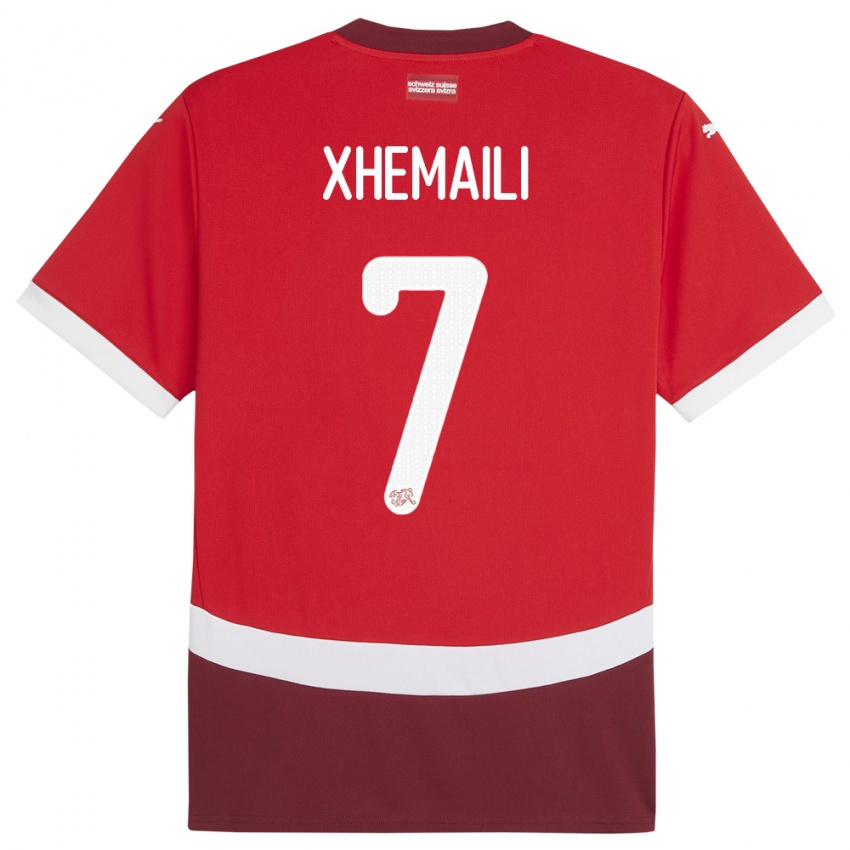 Dzieci Szwajcaria Riola Xhemaili #7 Czerwony Domowa Koszulka 24-26 Koszulki Klubowe