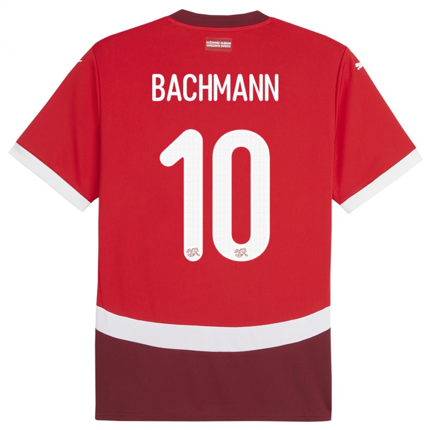 Dzieci Szwajcaria Ramona Bachmann #10 Czerwony Domowa Koszulka 24-26 Koszulki Klubowe