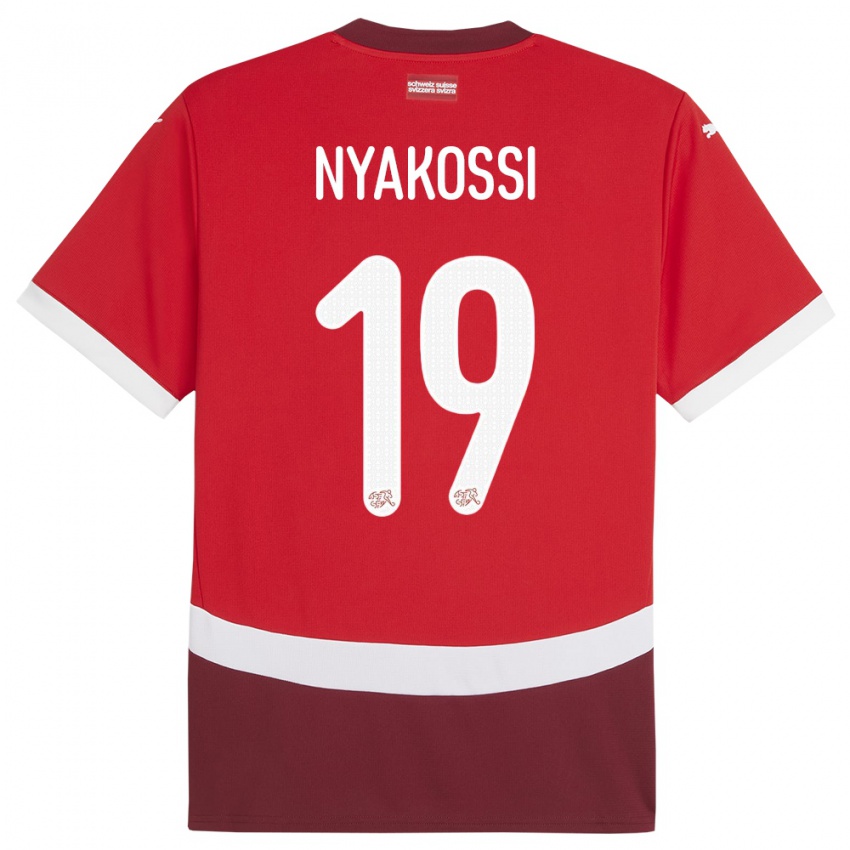 Dzieci Szwajcaria Roggerio Nyakossi #19 Czerwony Domowa Koszulka 24-26 Koszulki Klubowe