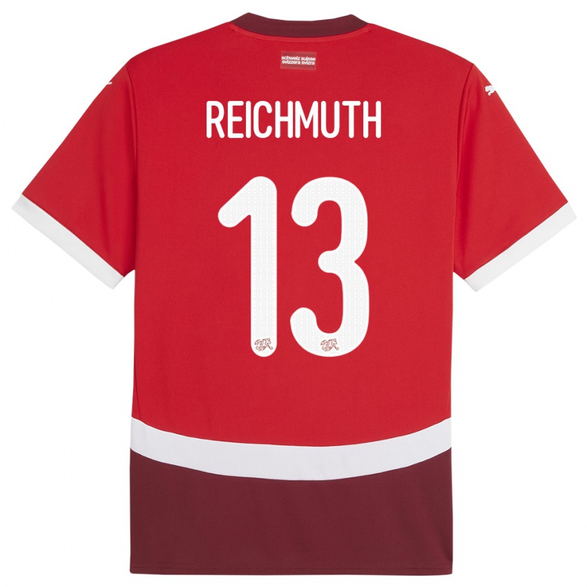 Dzieci Szwajcaria Miguel Reichmuth #13 Czerwony Domowa Koszulka 24-26 Koszulki Klubowe