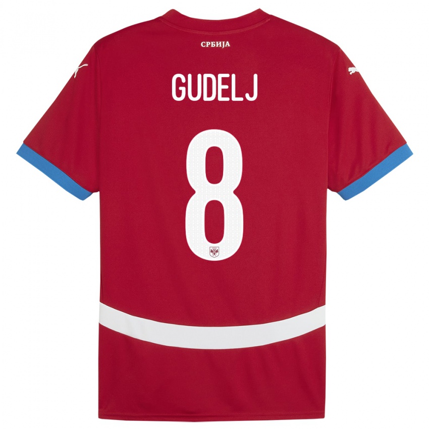 Dzieci Serbia Nemanja Gudelj #8 Czerwony Domowa Koszulka 24-26 Koszulki Klubowe