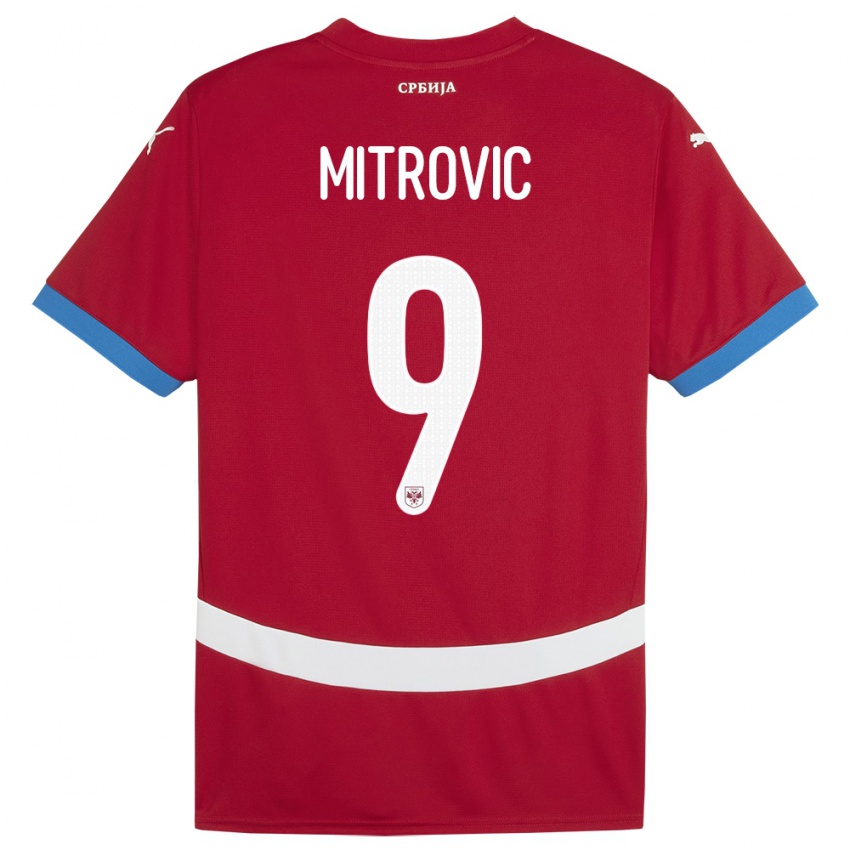 Dzieci Serbia Aleksandar Mitrovic #9 Czerwony Domowa Koszulka 24-26 Koszulki Klubowe