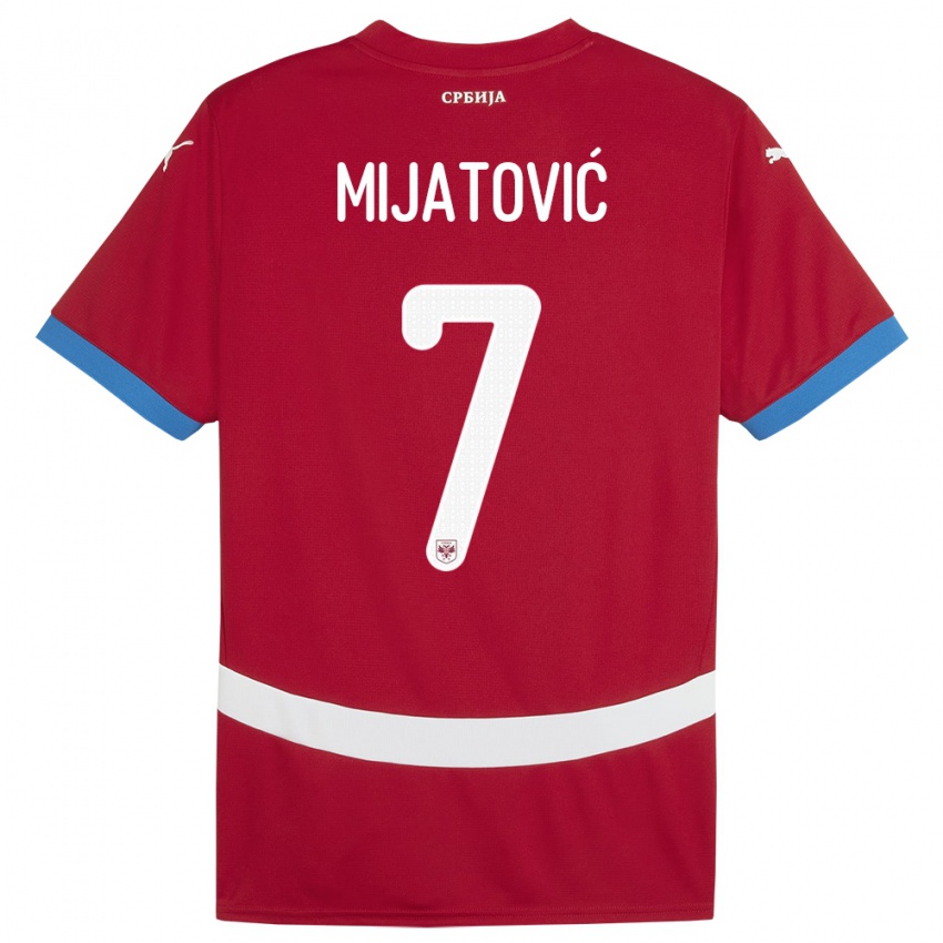 Dzieci Serbia Milica Mijatovic #7 Czerwony Domowa Koszulka 24-26 Koszulki Klubowe