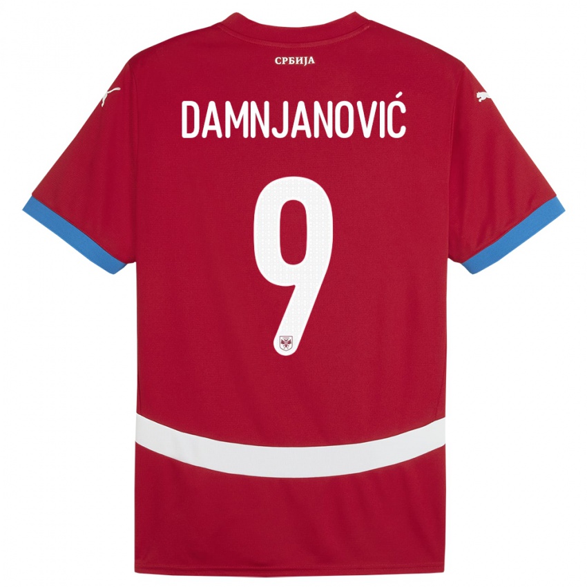 Dzieci Serbia Jovana Damnjanovic #9 Czerwony Domowa Koszulka 24-26 Koszulki Klubowe
