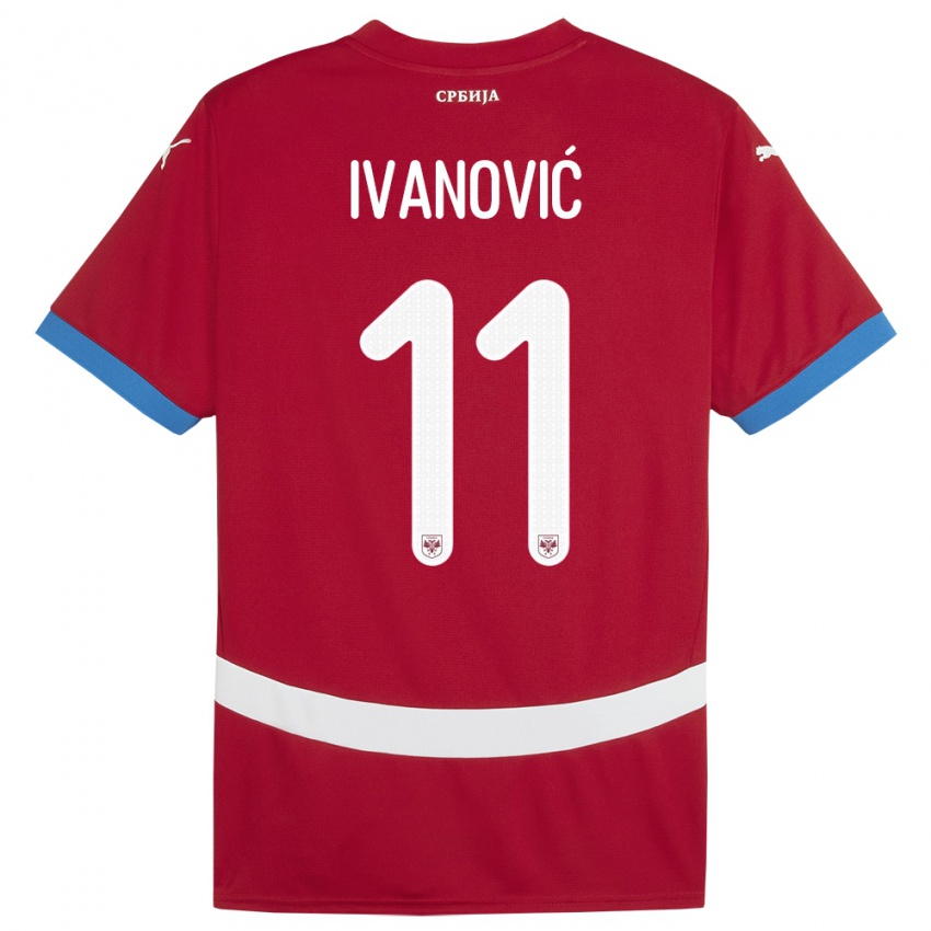 Dzieci Serbia Miljana Ivanovic #11 Czerwony Domowa Koszulka 24-26 Koszulki Klubowe