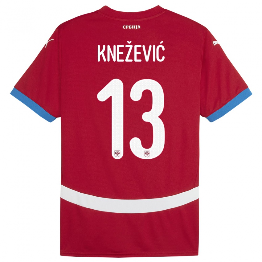 Dzieci Serbia Milana Knezevic #13 Czerwony Domowa Koszulka 24-26 Koszulki Klubowe