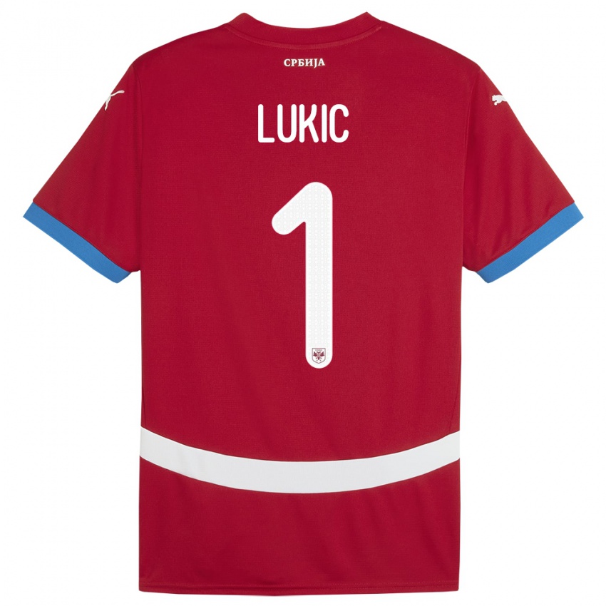 Dzieci Serbia Ognjen Lukic #1 Czerwony Domowa Koszulka 24-26 Koszulki Klubowe