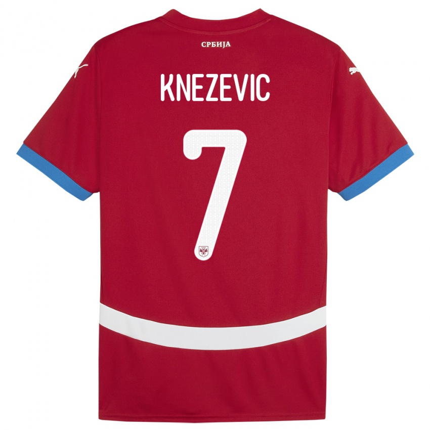 Dzieci Serbia Nikola Knezevic #7 Czerwony Domowa Koszulka 24-26 Koszulki Klubowe