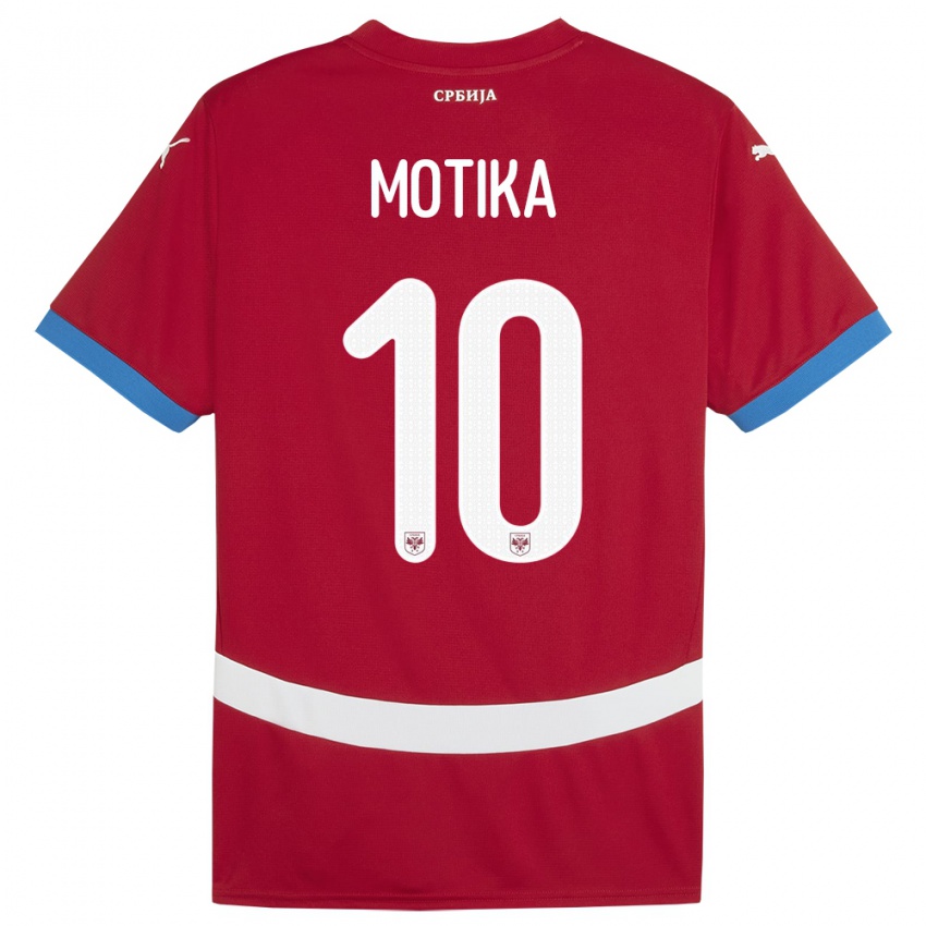 Dzieci Serbia Nemanja Motika #10 Czerwony Domowa Koszulka 24-26 Koszulki Klubowe