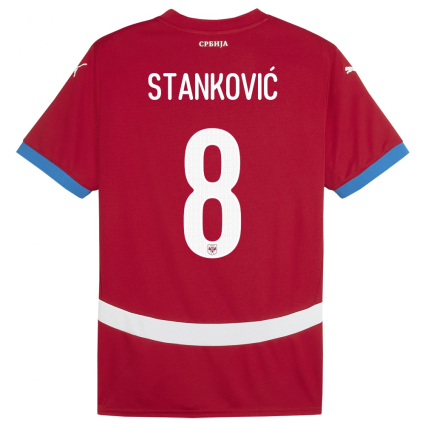 Dzieci Serbia Aleksandar Stankovic #8 Czerwony Domowa Koszulka 24-26 Koszulki Klubowe