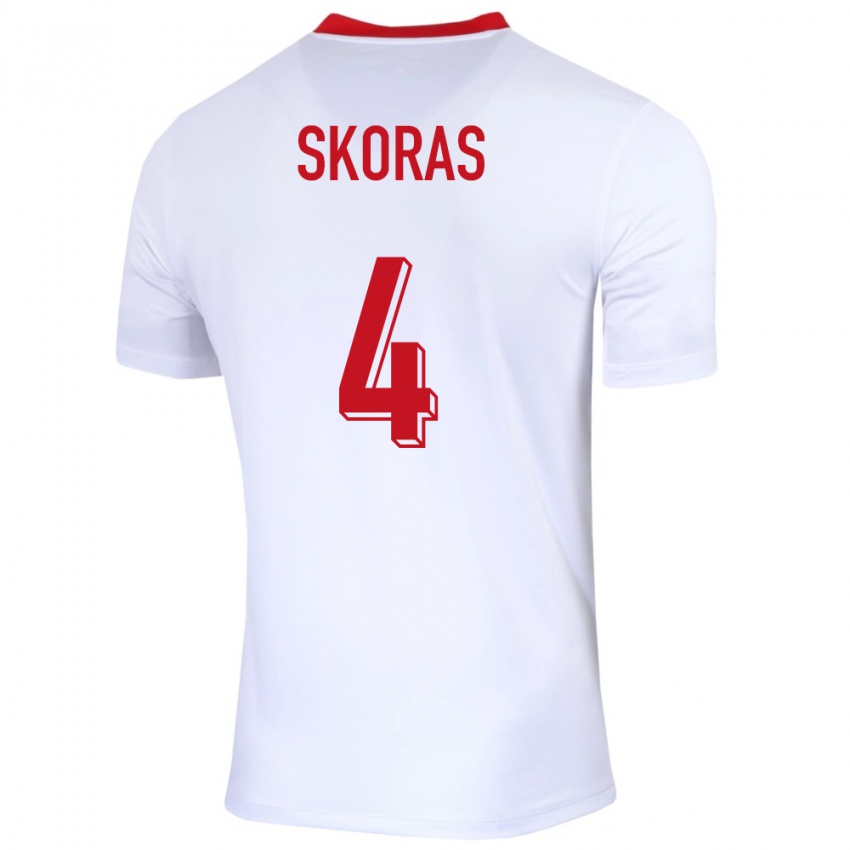 Dzieci Polska Michal Skoras #4 Biały Domowa Koszulka 24-26 Koszulki Klubowe
