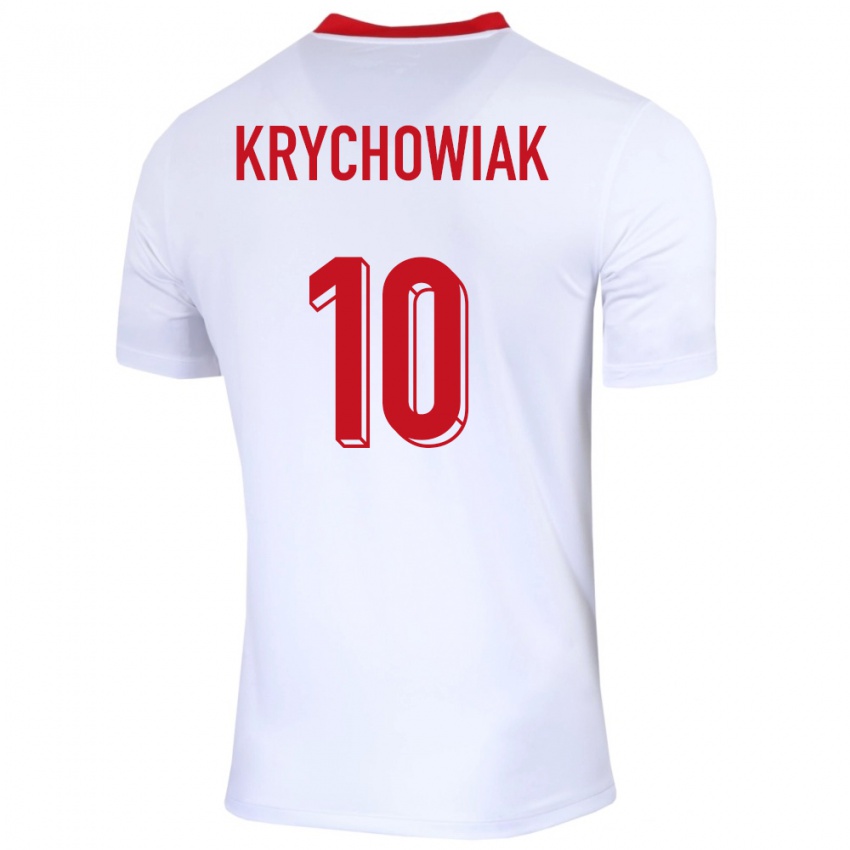 Dzieci Polska Grzegorz Krychowiak #10 Biały Domowa Koszulka 24-26 Koszulki Klubowe