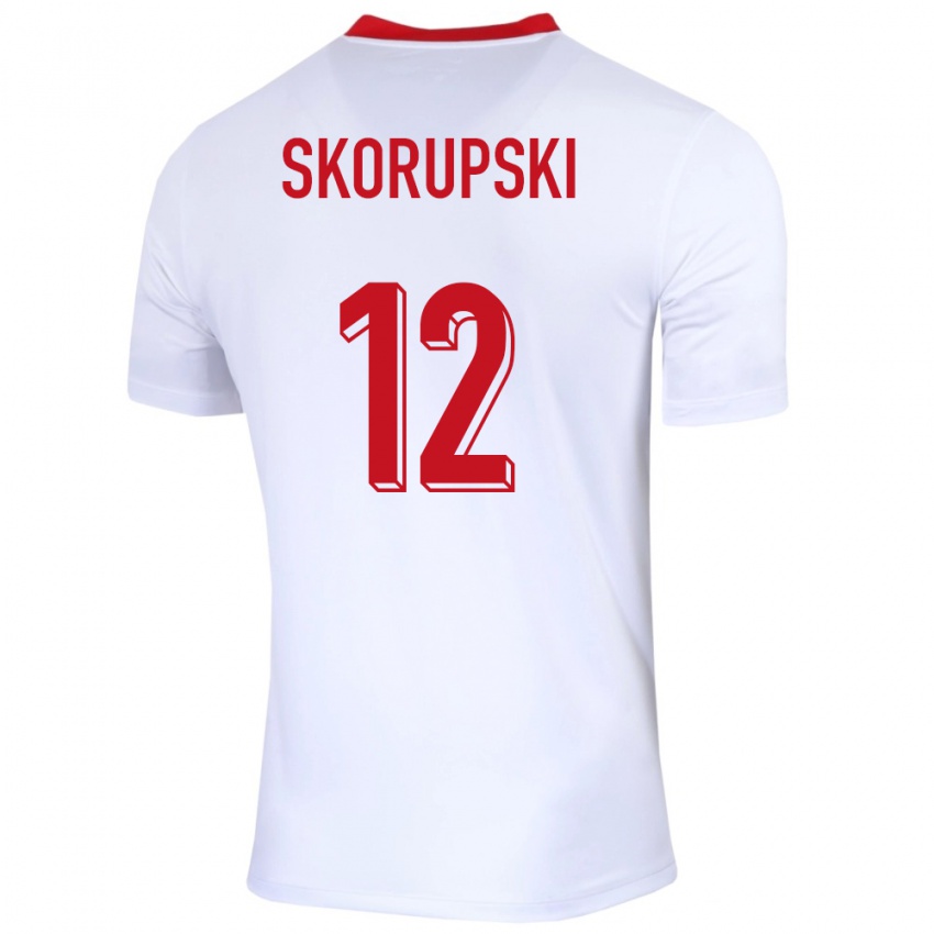 Dzieci Polska Lukasz Skorupski #12 Biały Domowa Koszulka 24-26 Koszulki Klubowe