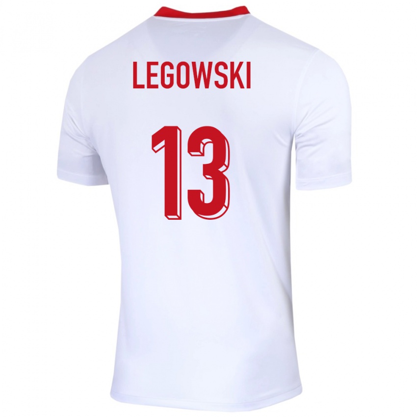 Dzieci Polska Mateusz Legowski #13 Biały Domowa Koszulka 24-26 Koszulki Klubowe