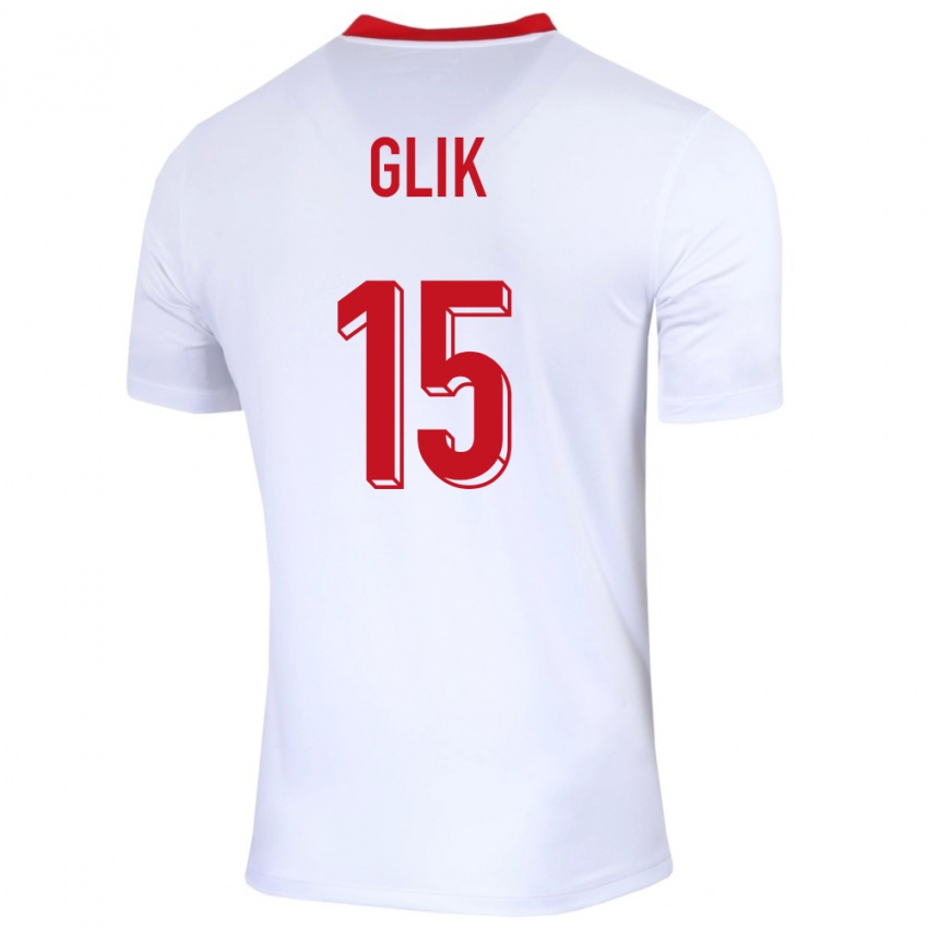 Dzieci Polska Kamil Glik #15 Biały Domowa Koszulka 24-26 Koszulki Klubowe
