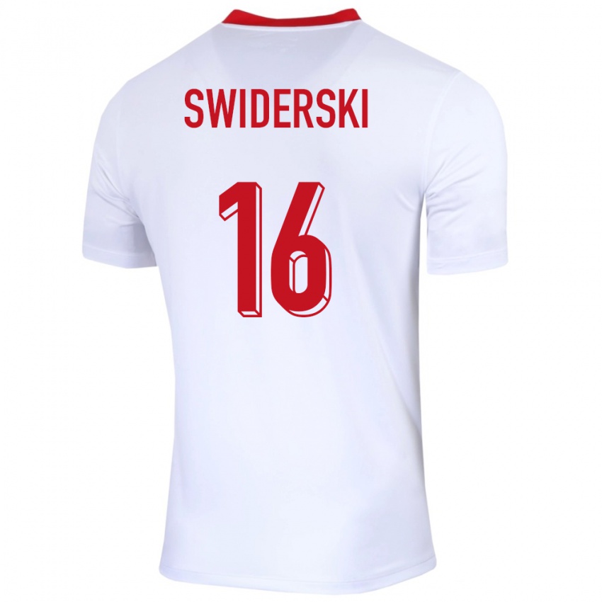 Dzieci Polska Karol Swiderski #16 Biały Domowa Koszulka 24-26 Koszulki Klubowe