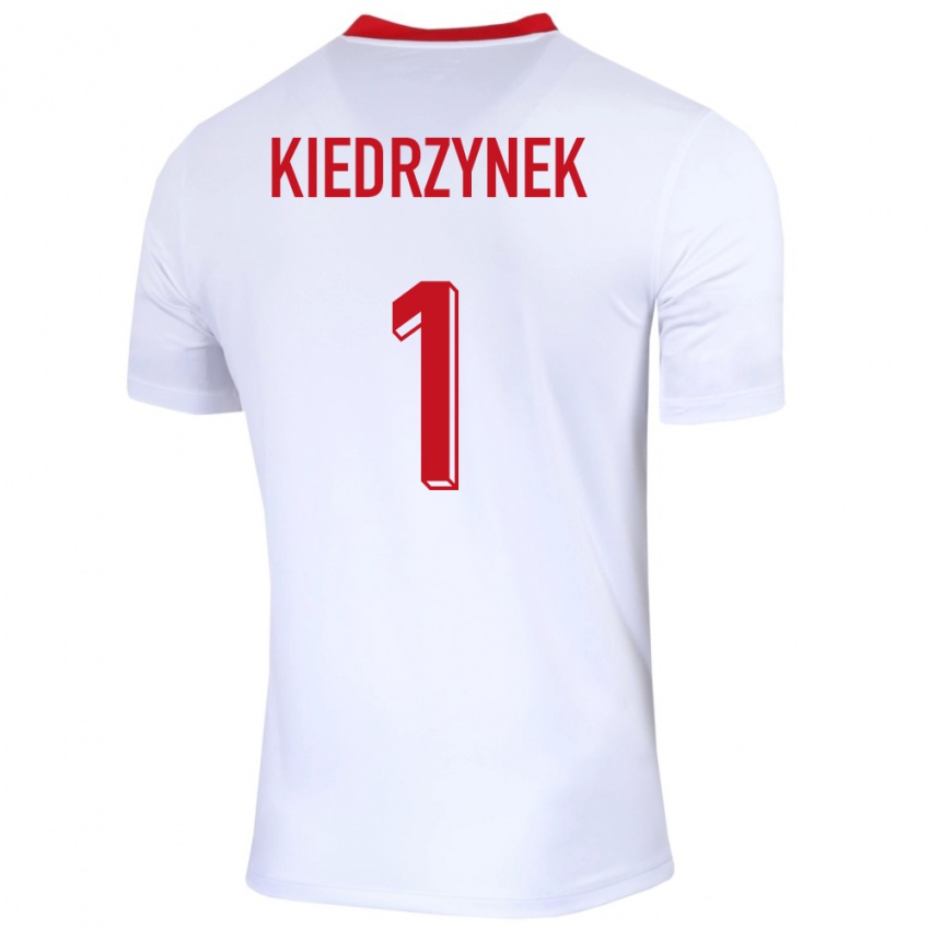 Dzieci Polska Katarzyna Kiedrzynek #1 Biały Domowa Koszulka 24-26 Koszulki Klubowe