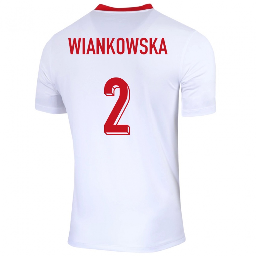 Dzieci Polska Martyna Wiankowska #2 Biały Domowa Koszulka 24-26 Koszulki Klubowe