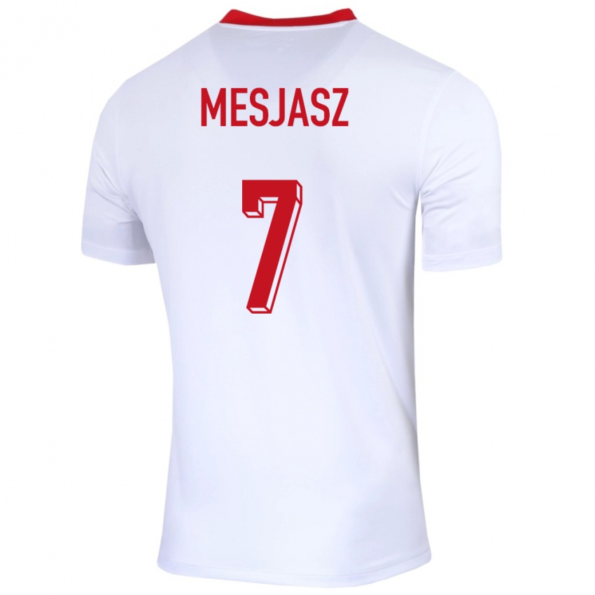 Dzieci Polska Malgorzata Mesjasz #7 Biały Domowa Koszulka 24-26 Koszulki Klubowe