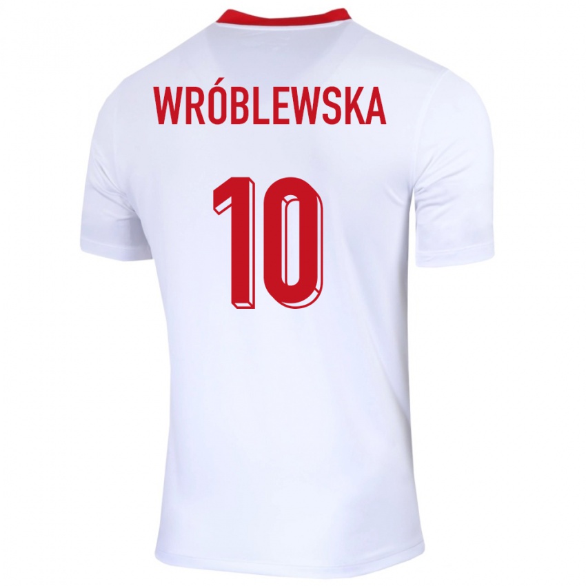 Dzieci Polska Joanna Wroblewska #10 Biały Domowa Koszulka 24-26 Koszulki Klubowe