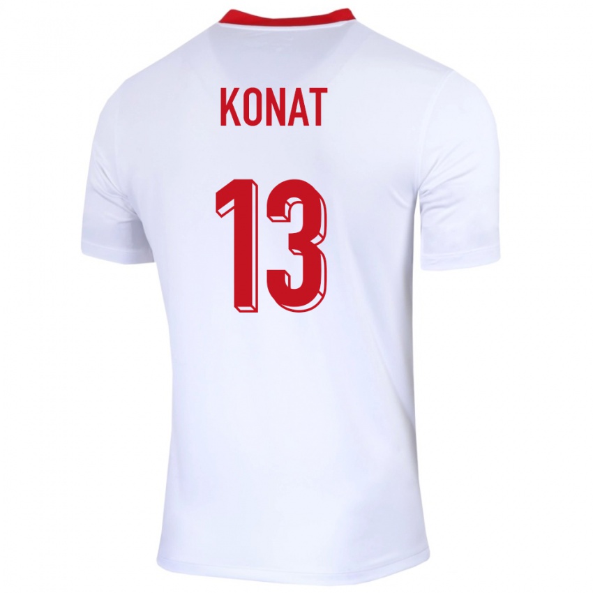 Dzieci Polska Katarzyna Konat #13 Biały Domowa Koszulka 24-26 Koszulki Klubowe