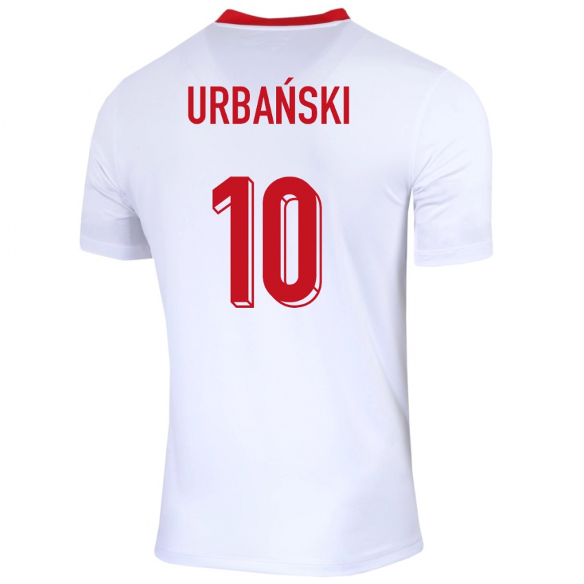 Dzieci Polska Kacper Urbanski #10 Biały Domowa Koszulka 24-26 Koszulki Klubowe