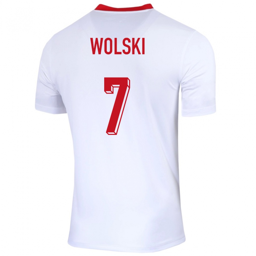 Dzieci Polska Filip Wolski #7 Biały Domowa Koszulka 24-26 Koszulki Klubowe