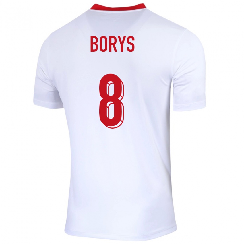Dzieci Polska Karol Borys #8 Biały Domowa Koszulka 24-26 Koszulki Klubowe