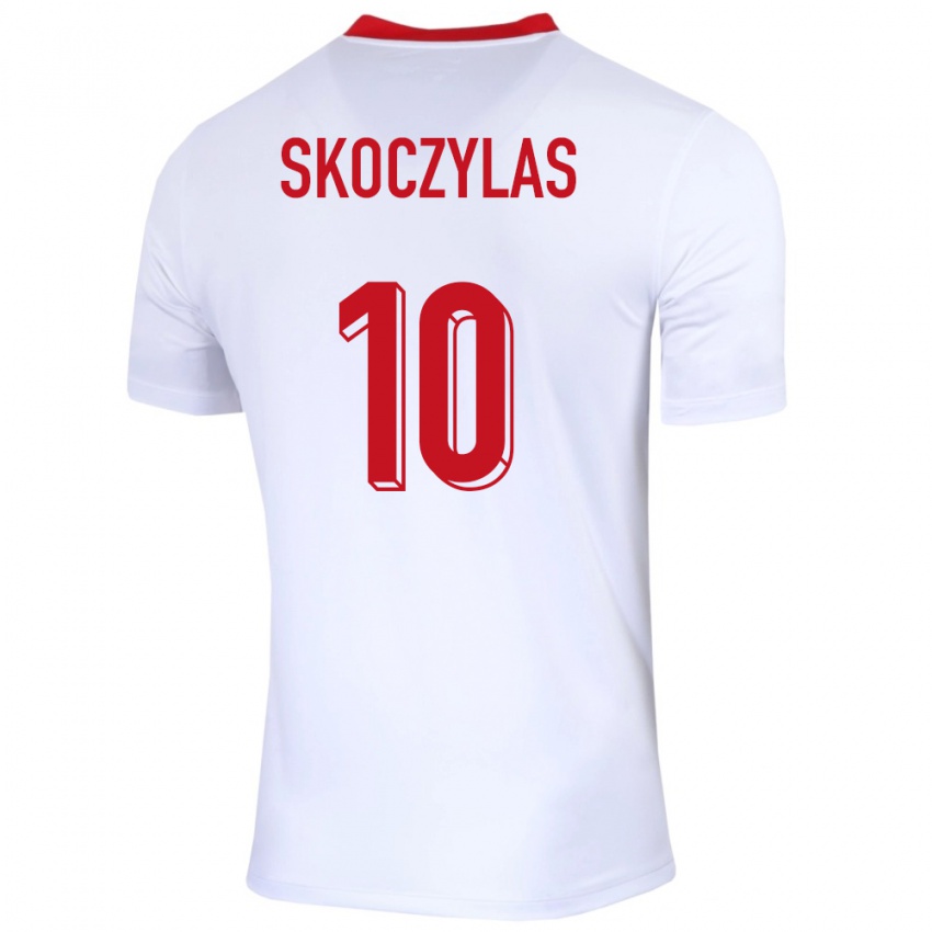 Dzieci Polska Mateusz Skoczylas #10 Biały Domowa Koszulka 24-26 Koszulki Klubowe