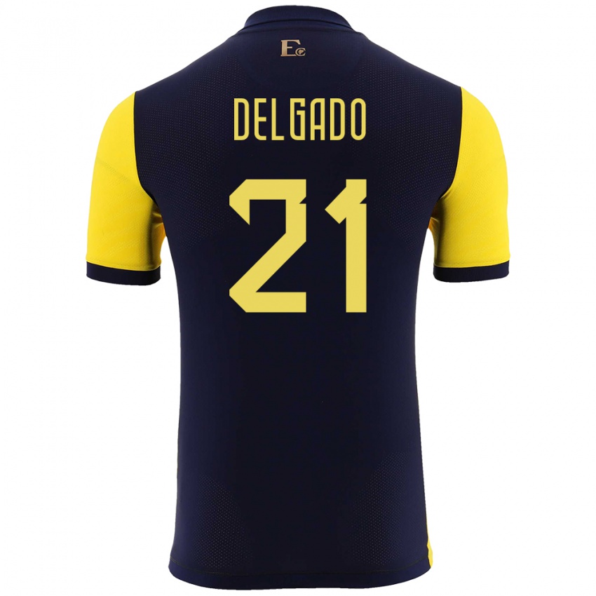 Dzieci Ecuador Patrickson Delgado #21 Żółty Domowa Koszulka 24-26 Koszulki Klubowe