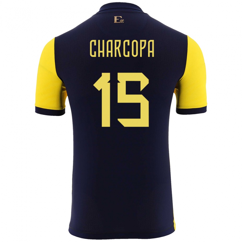 Dzieci Ecuador Nicole Charcopa #15 Żółty Domowa Koszulka 24-26 Koszulki Klubowe