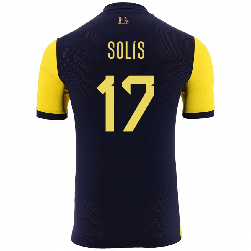 Dzieci Ecuador Mathias Solis #17 Żółty Domowa Koszulka 24-26 Koszulki Klubowe