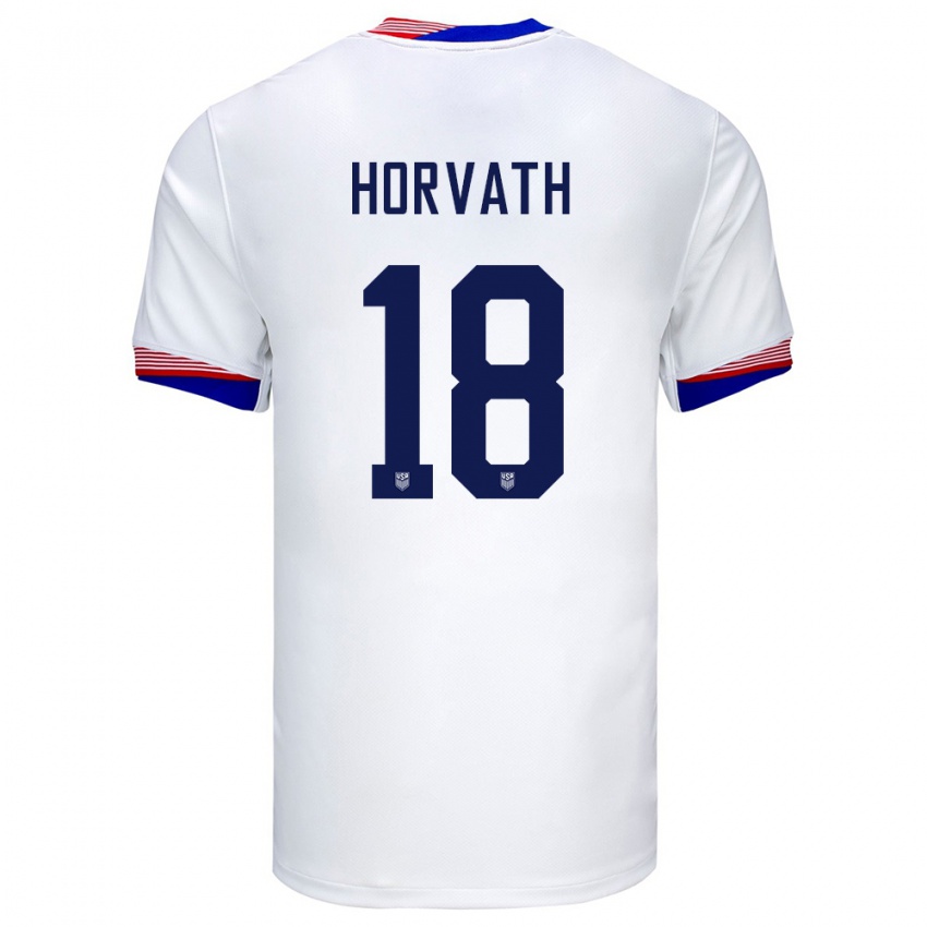 Dzieci Stany Zjednoczone Ethan Horvath #18 Biały Domowa Koszulka 24-26 Koszulki Klubowe