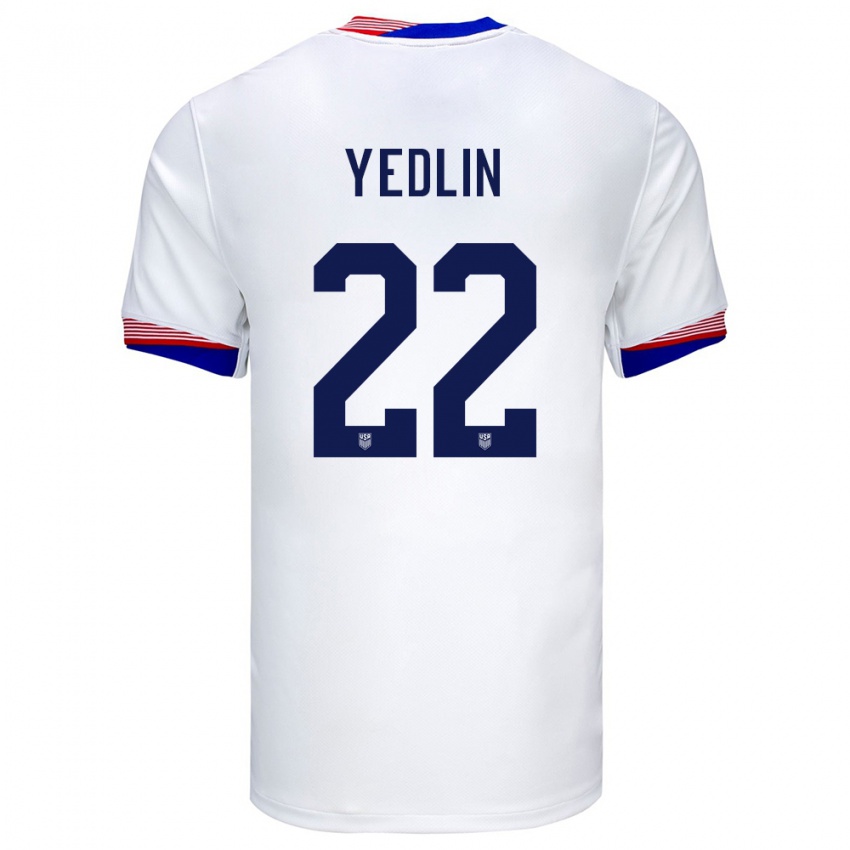Dzieci Stany Zjednoczone Deandre Yedlin #22 Biały Domowa Koszulka 24-26 Koszulki Klubowe