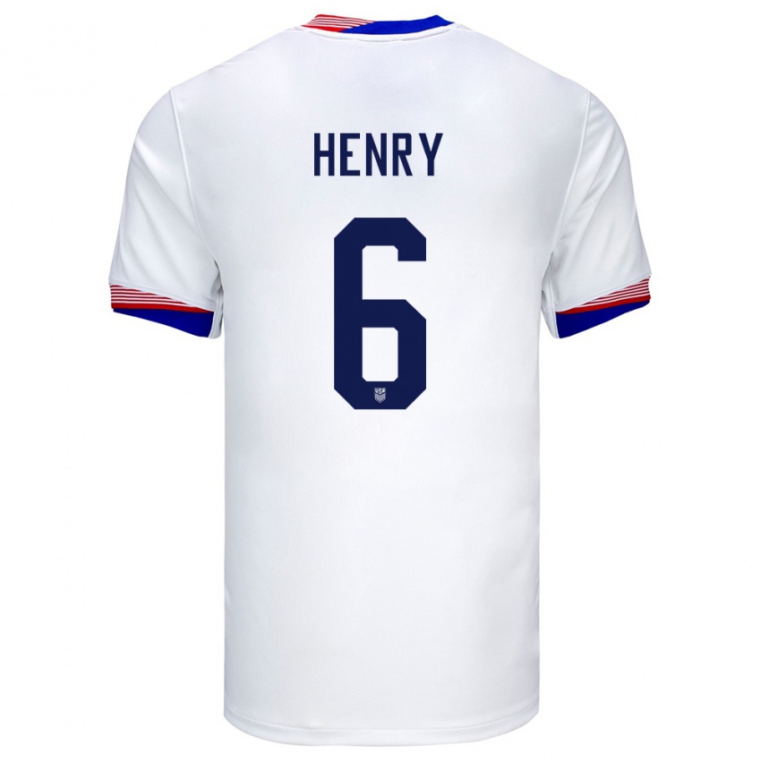 Dzieci Stany Zjednoczone Kobi Henry #6 Biały Domowa Koszulka 24-26 Koszulki Klubowe