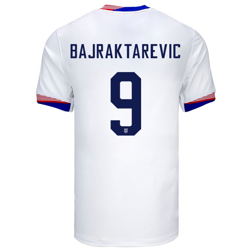 Dzieci Stany Zjednoczone Esmir Bajraktarevic #9 Biały Domowa Koszulka 24-26 Koszulki Klubowe