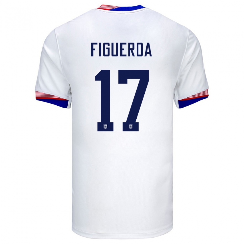 Dzieci Stany Zjednoczone Keyrol Figueroa #17 Biały Domowa Koszulka 24-26 Koszulki Klubowe
