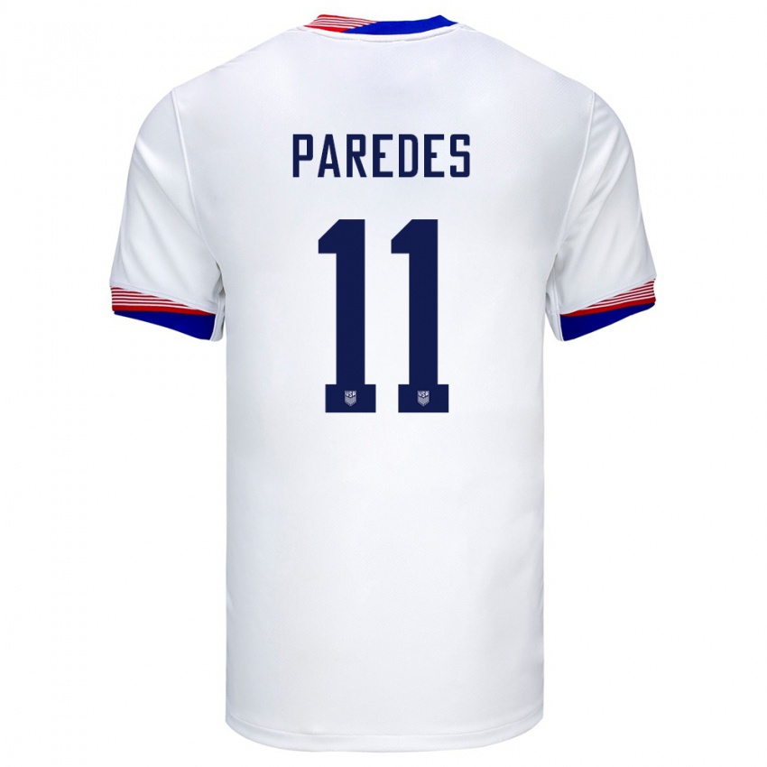 Dzieci Stany Zjednoczone Kevin Paredes #11 Biały Domowa Koszulka 24-26 Koszulki Klubowe