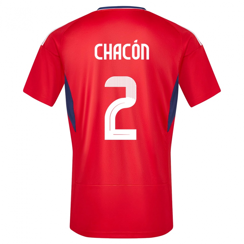 Dzieci Kostaryka Daniel Chacon #2 Czerwony Domowa Koszulka 24-26 Koszulki Klubowe