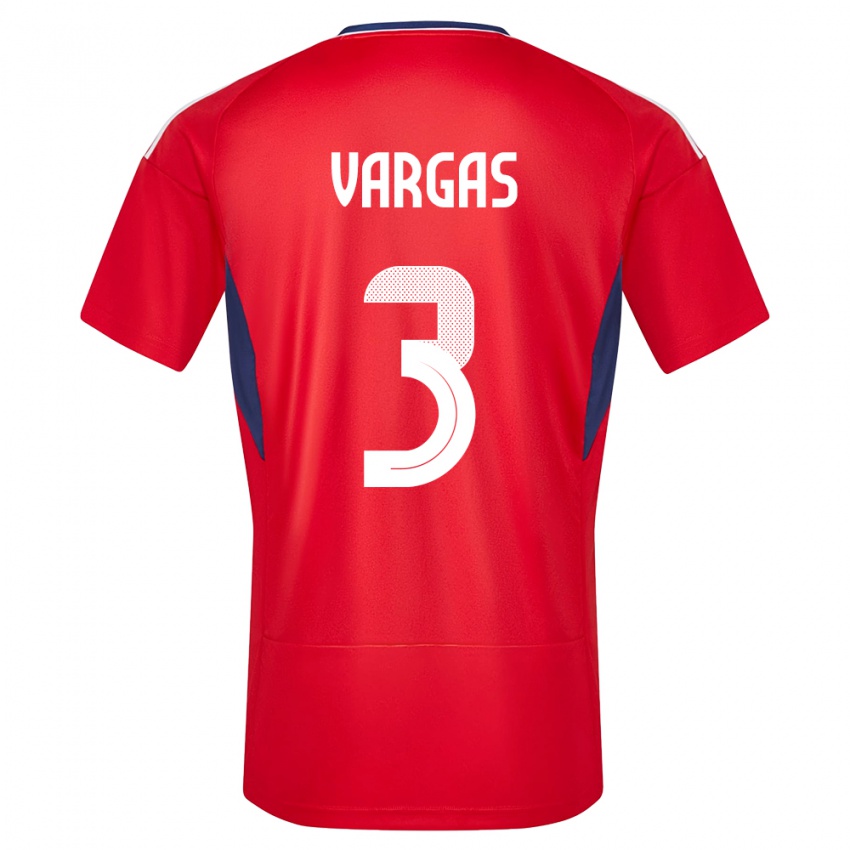 Dzieci Kostaryka Juan Pablo Vargas #3 Czerwony Domowa Koszulka 24-26 Koszulki Klubowe