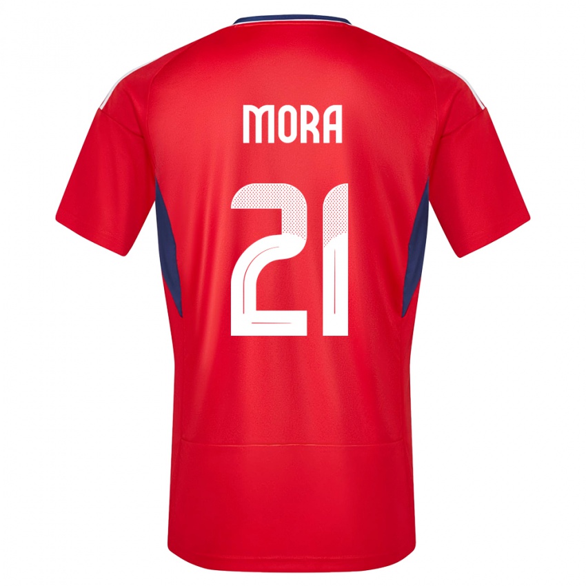Dzieci Kostaryka Carlos Mora #21 Czerwony Domowa Koszulka 24-26 Koszulki Klubowe