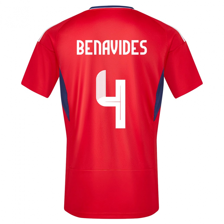 Dzieci Kostaryka Mariana Benavides #4 Czerwony Domowa Koszulka 24-26 Koszulki Klubowe
