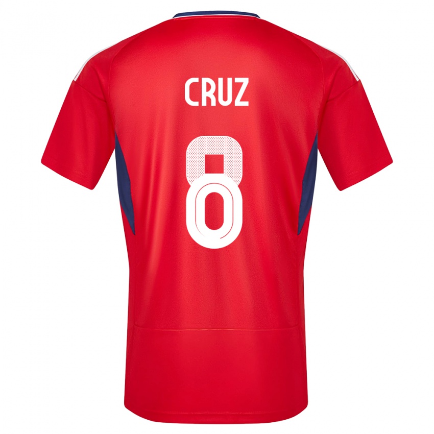 Dzieci Kostaryka Daniela Cruz #8 Czerwony Domowa Koszulka 24-26 Koszulki Klubowe