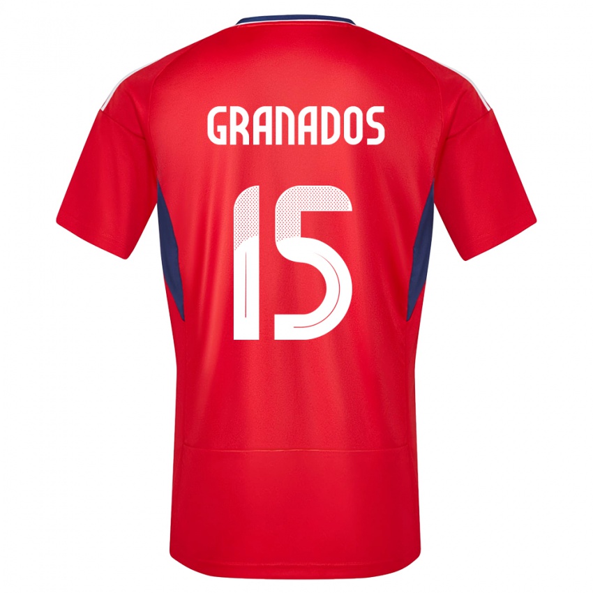 Dzieci Kostaryka Cristin Granados #15 Czerwony Domowa Koszulka 24-26 Koszulki Klubowe