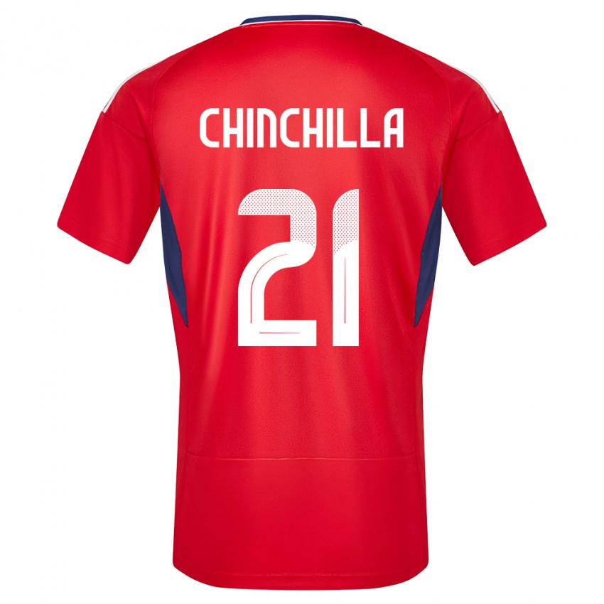 Dzieci Kostaryka Viviana Chinchilla #21 Czerwony Domowa Koszulka 24-26 Koszulki Klubowe