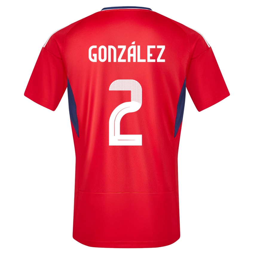 Dzieci Kostaryka Julian Gonzalez #2 Czerwony Domowa Koszulka 24-26 Koszulki Klubowe