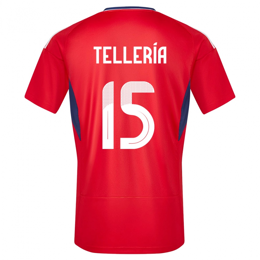 Dzieci Kostaryka Jostin Telleria #15 Czerwony Domowa Koszulka 24-26 Koszulki Klubowe