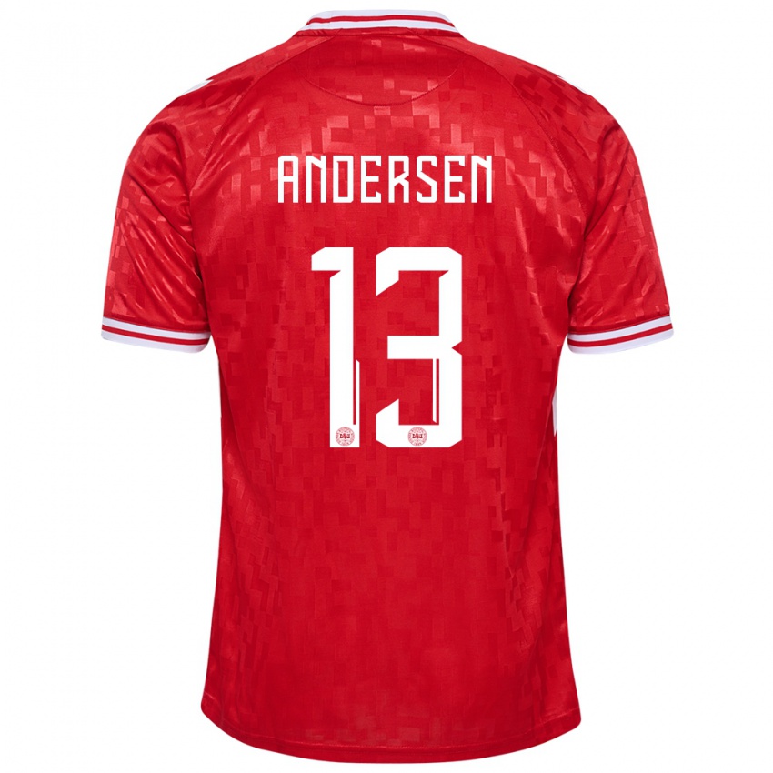 Dzieci Dania Frej Andersen #13 Czerwony Domowa Koszulka 24-26 Koszulki Klubowe