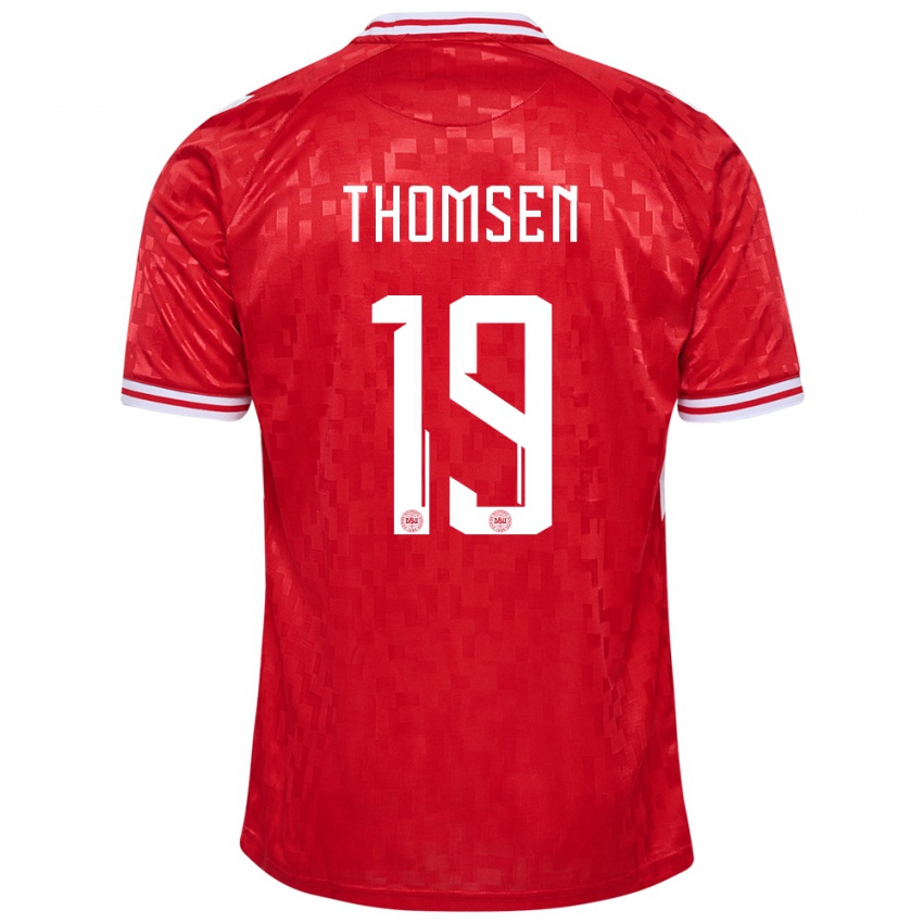Dzieci Dania Janni Thomsen #19 Czerwony Domowa Koszulka 24-26 Koszulki Klubowe