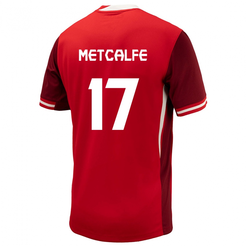 Dzieci Kanada Patrick Metcalfe #17 Czerwony Domowa Koszulka 24-26 Koszulki Klubowe